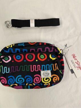 NWT HotStyle Retro Geometric Multi-Color Crossbody Shoulder Bag Small Pouch